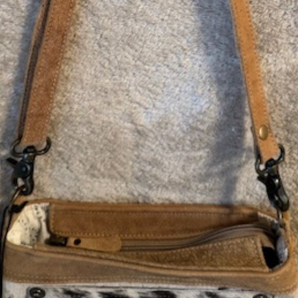 Myra Bag Vintage Bygone Leather & Cowhide Crossboy Bag S-1212 - New With Tags - Picture 3 of 16